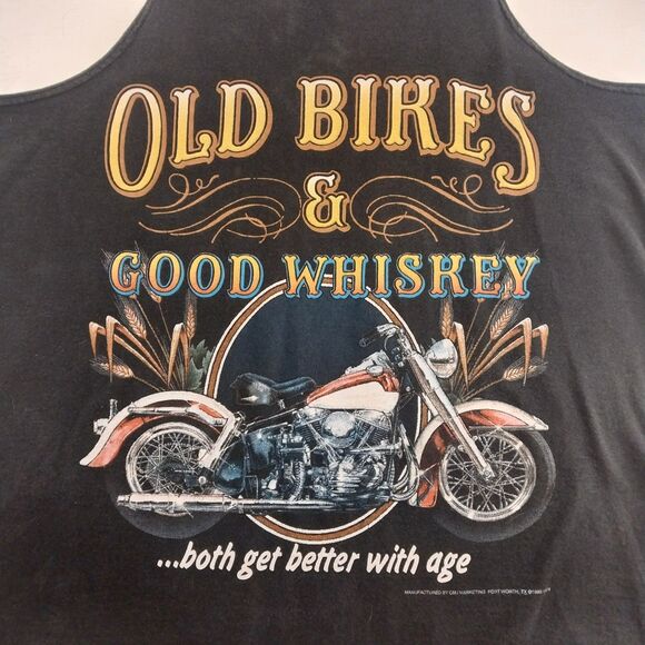 Vintage 1993 Biker Motorcycle Tank Top Old Bikes & Good Whiskey Size Large - Picture 5 of 7